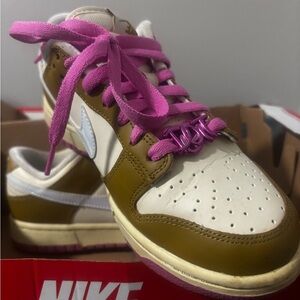 Nike Sneakers with Pink and Olive Green and White